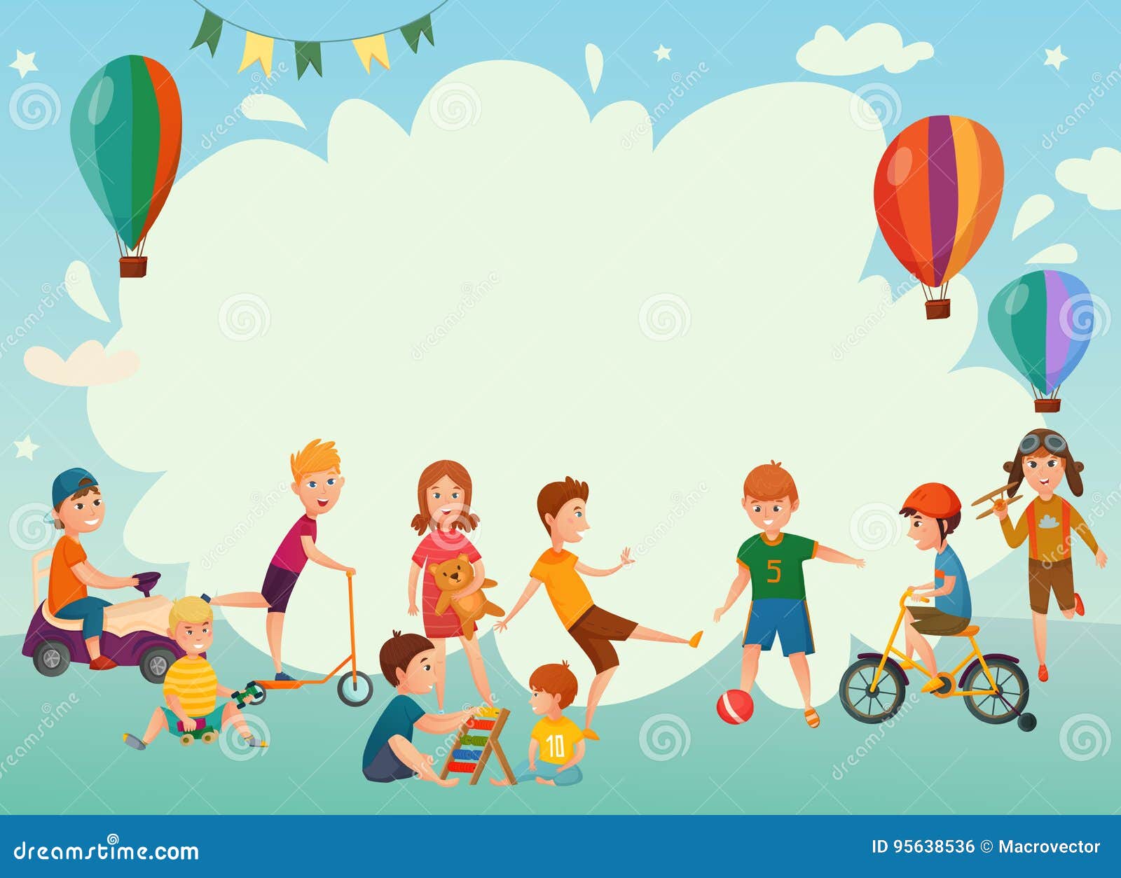 Gioco Del Fondo Dei Bambini Illustrazione Vettoriale