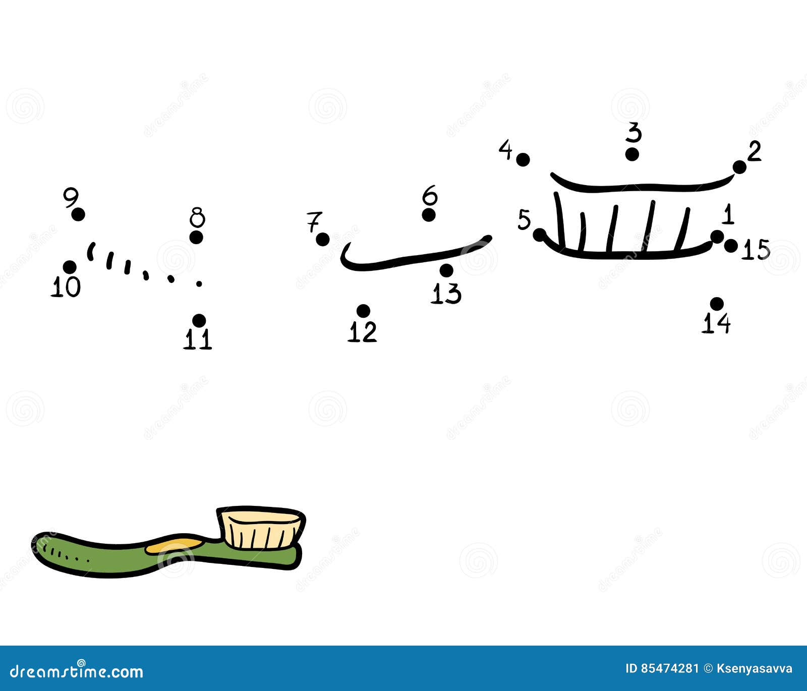 Gioco di numeri per i bambini spazzolino da denti