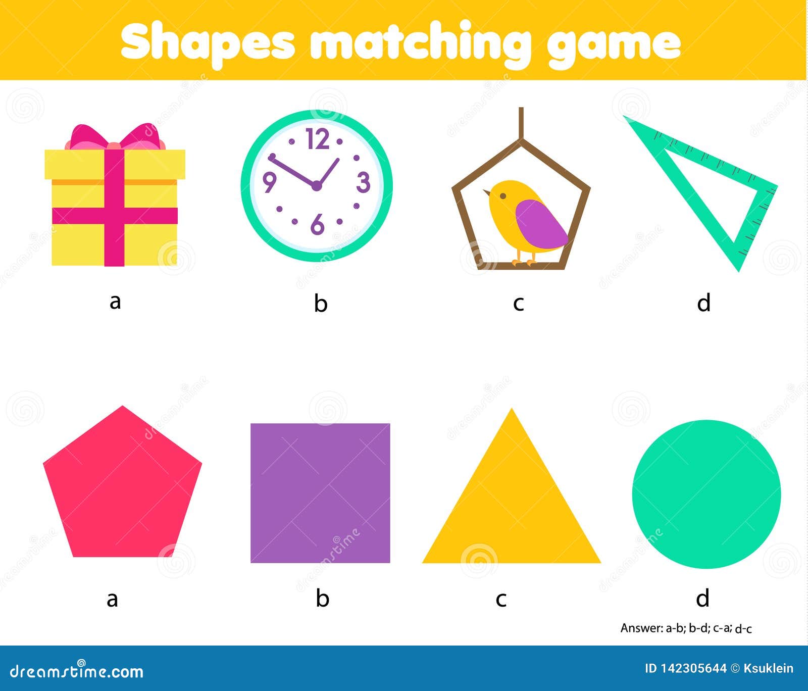 Shape matching. Pentagon Shape for Kids. Geometric Shapes for children. Geometric Figures for Kids matching game. Shapes matching.