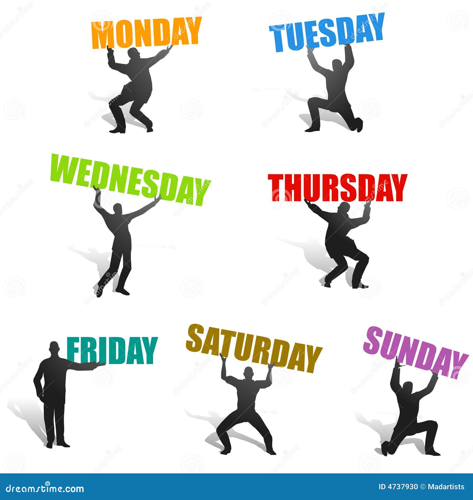 Включи понедельник вторник четверг пятница. Дни недели. Дни недели на английском. Дни недели картинки. Ассоциации с днями недели.