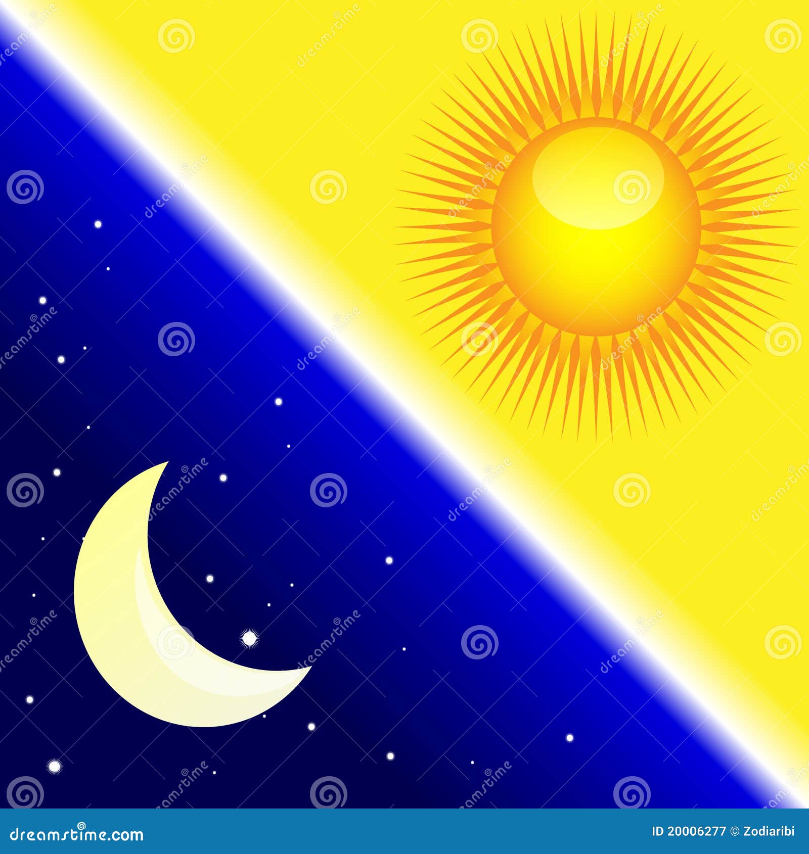 Giorno e notte illustrazione vettoriale. Illustrazione di concettuale