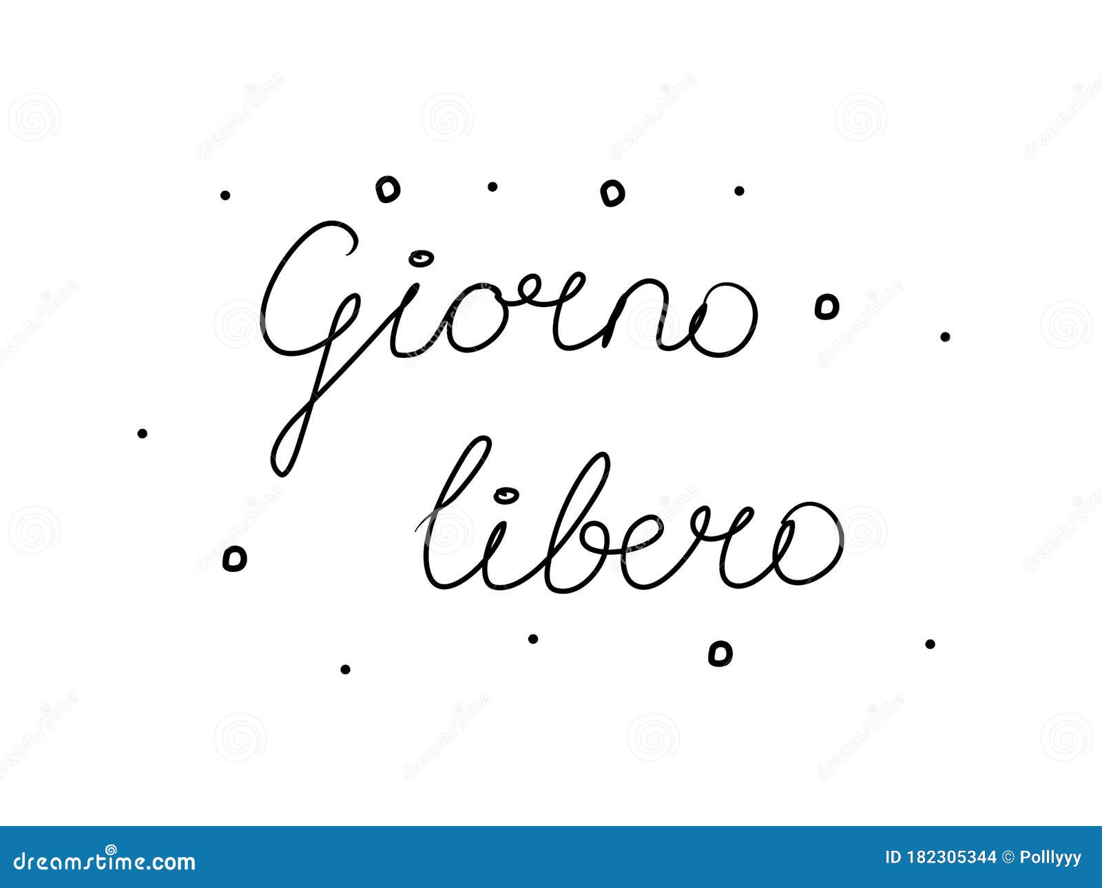 giorno libero phrase handwritten with a calligraphy brush. day off in italian. modern brush calligraphy.  word black