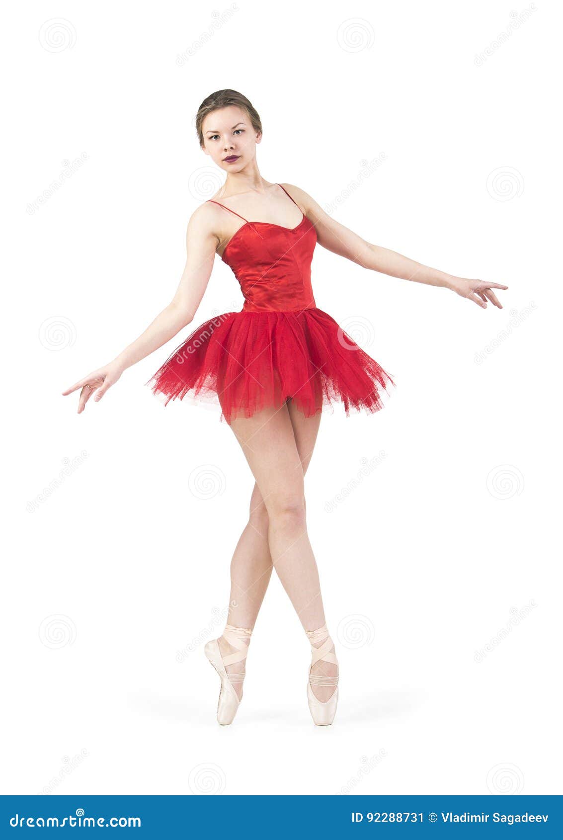 Giovane ballerina in un tutu rosso Libera da Diritti