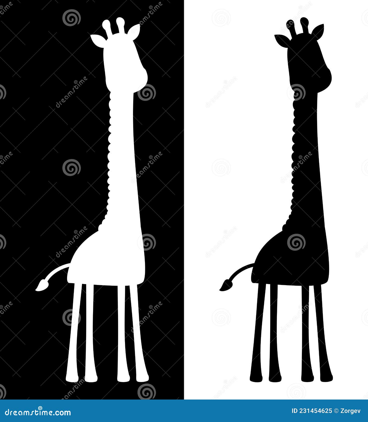 Girafa De Perfil Com Forma De Sombra De Cor Preto E Branco Ilustração do  Vetor - Ilustração de sozinho, nave: 231454625, image size:1475x1690