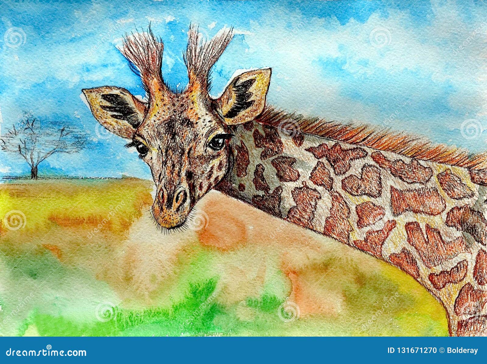 Girafe Peinture par Karen Mouton | Artmajeur