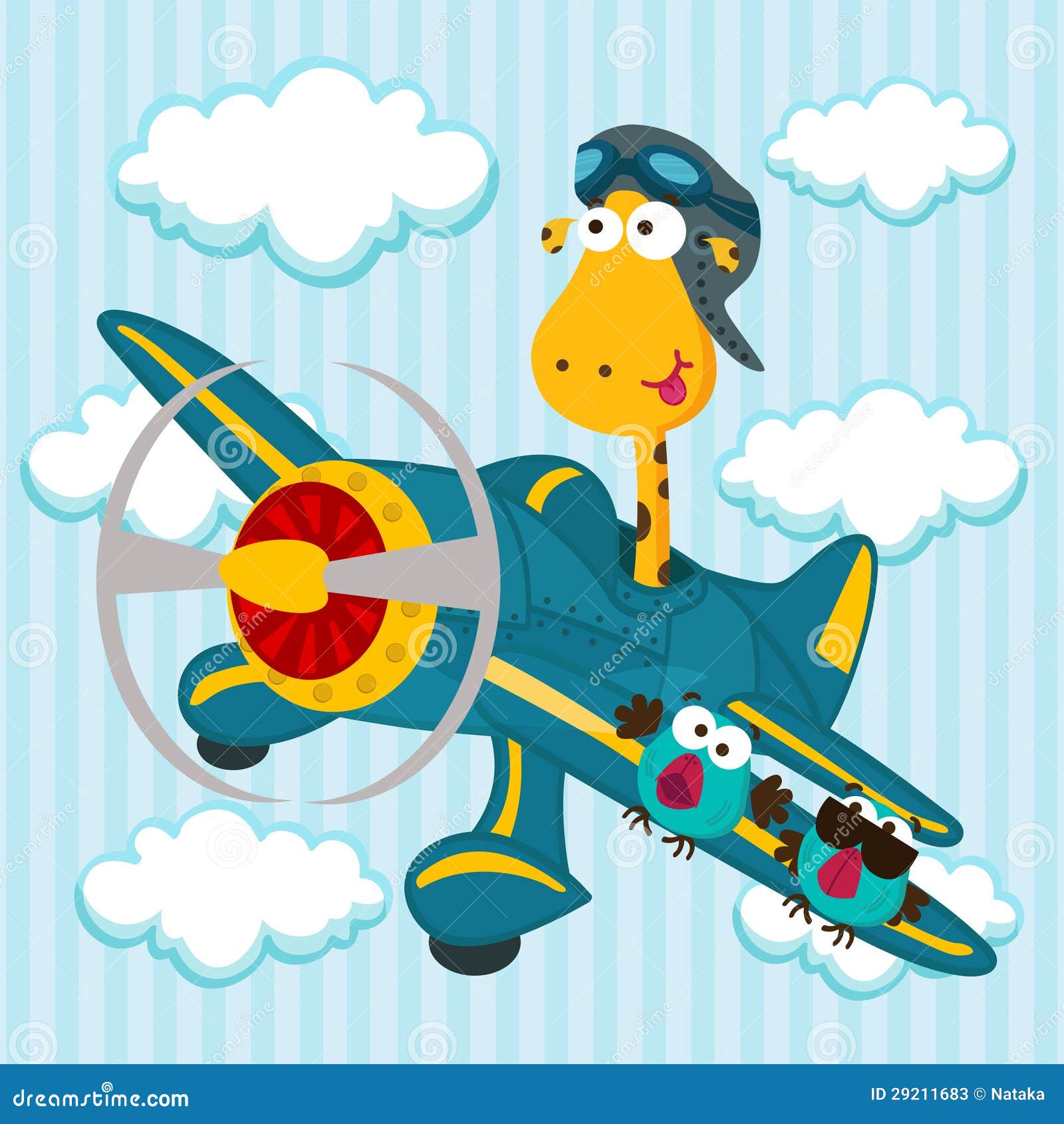 Giraffe on a airplane stock vector. Illustration of baby 29211683