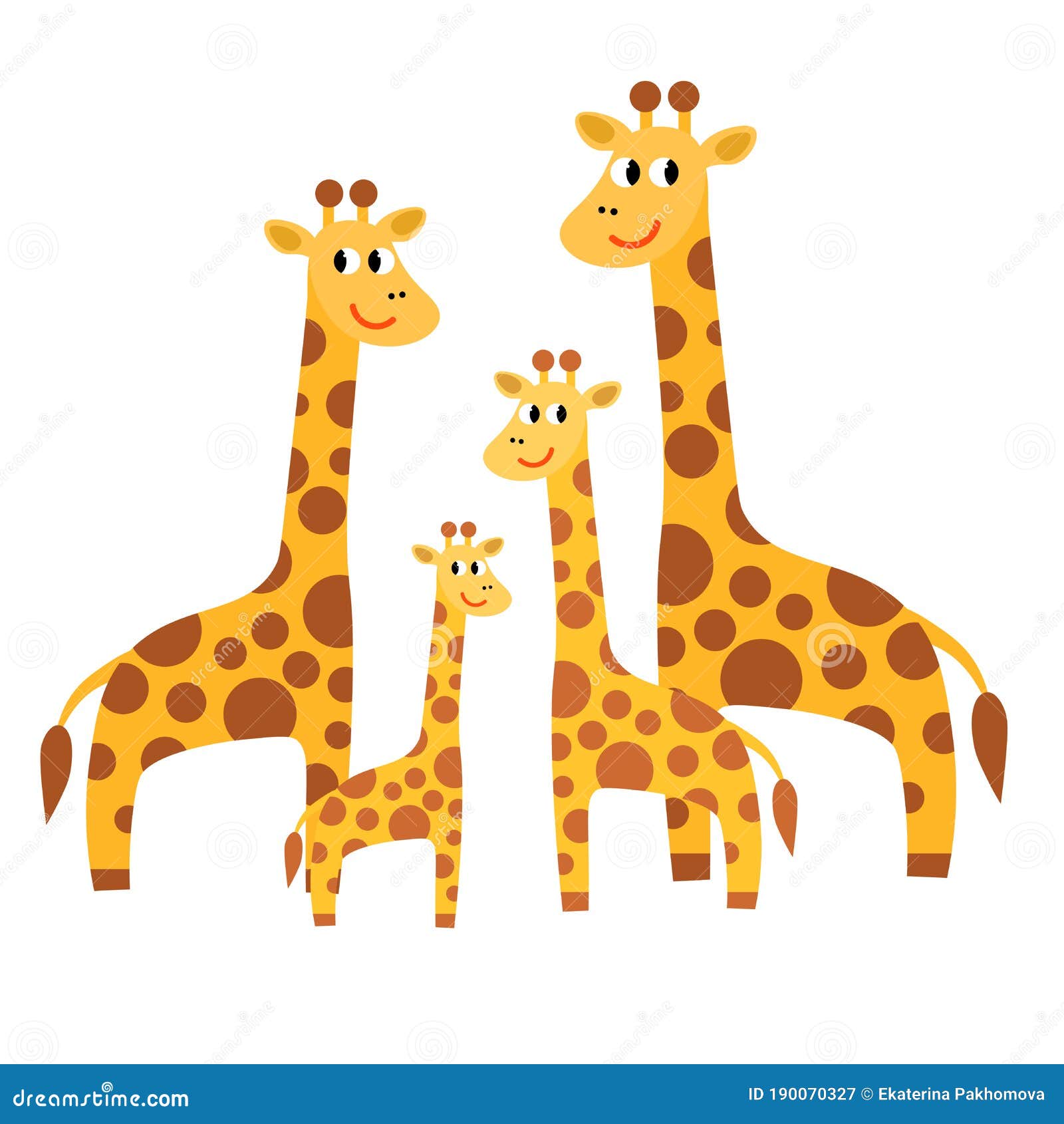 Cute Giraffe Family Cartoon Vector | CartoonDealer.com #26175487