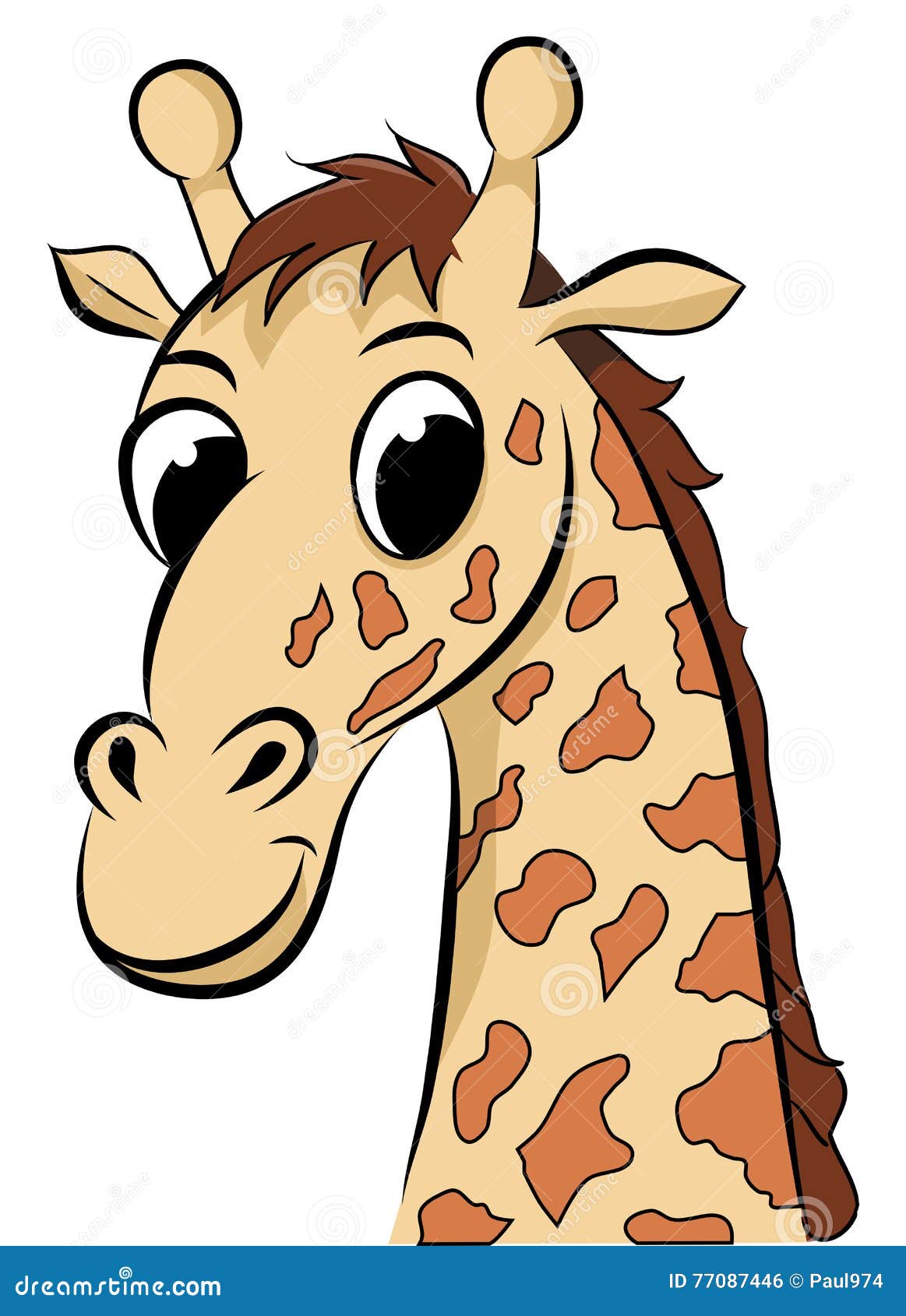 Giraffe Cartoon Illustration Stock Vector - Illustration of neck, giraffe:  77087446