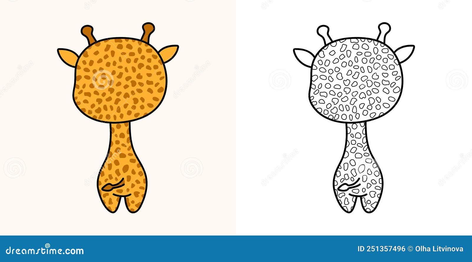 Giraffe Clipart. Watercolor Baby Giraffe Clip Art, Tropical Animal
