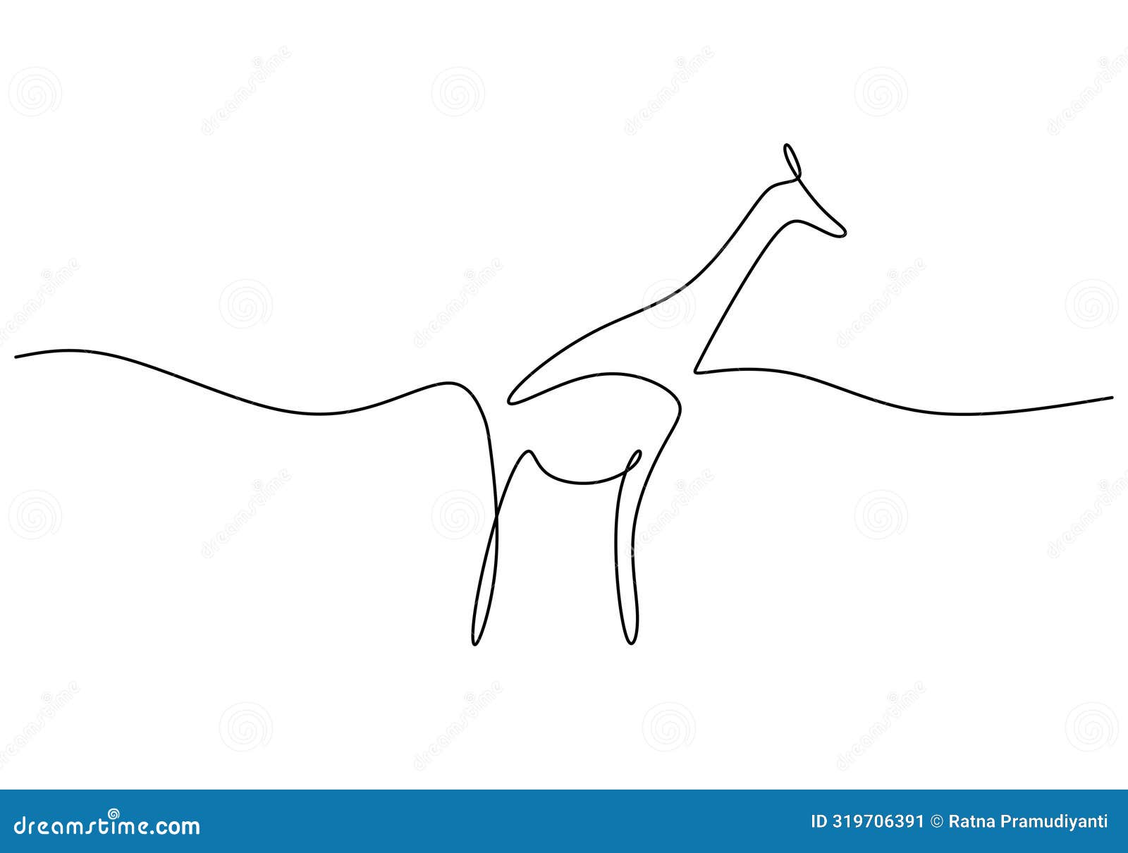 giraffe in continuous one line art drawing.   . minimalist  handdrawn
