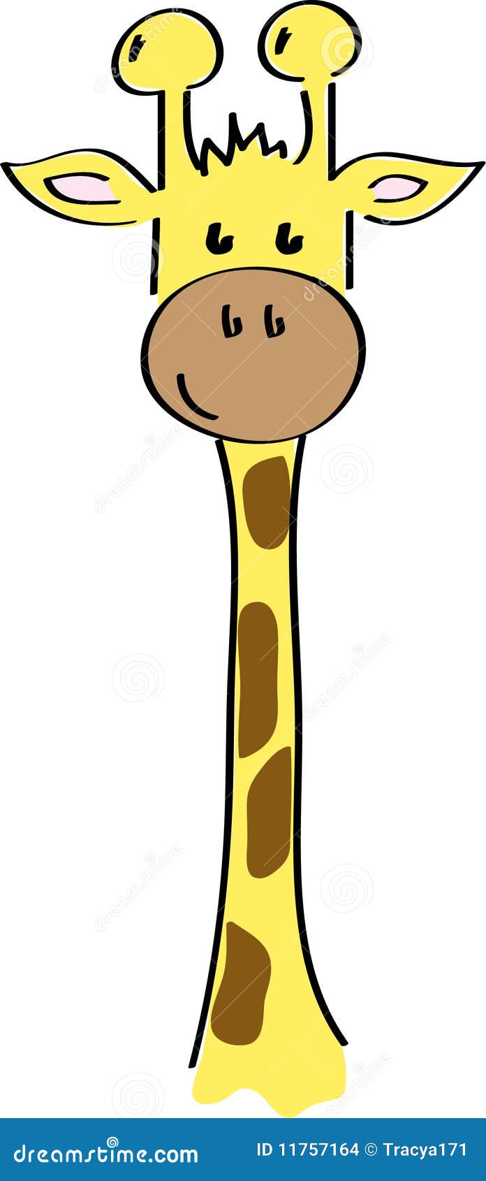 Giraffe Dos Desenhos Animados Ilustração do Vetor - Ilustração de