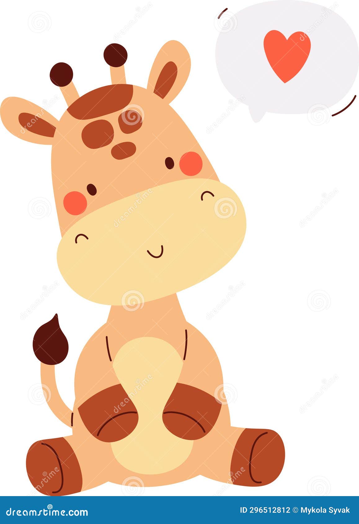 Giraffe with Heart stock illustration. Illustration of nature - 296512812