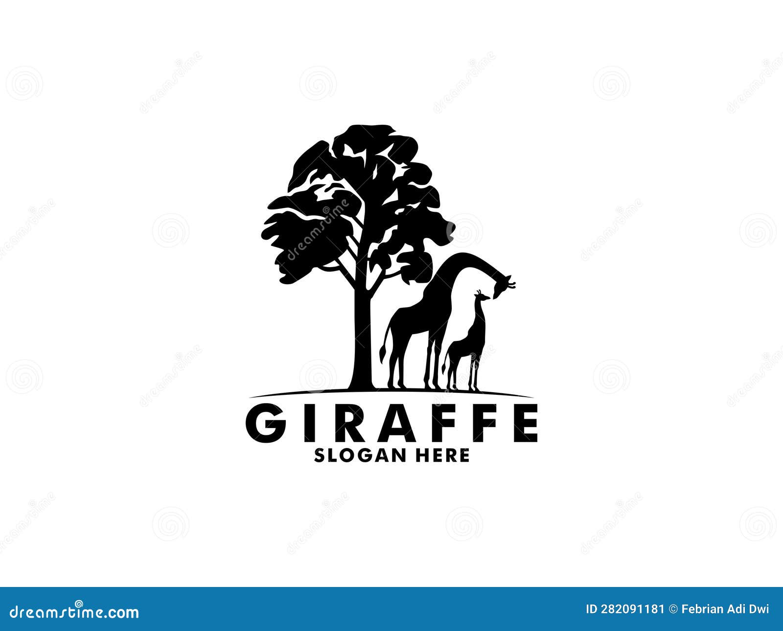 Giraffe Logo Vector, Giraffe Silhouette Logo Design Template Stock