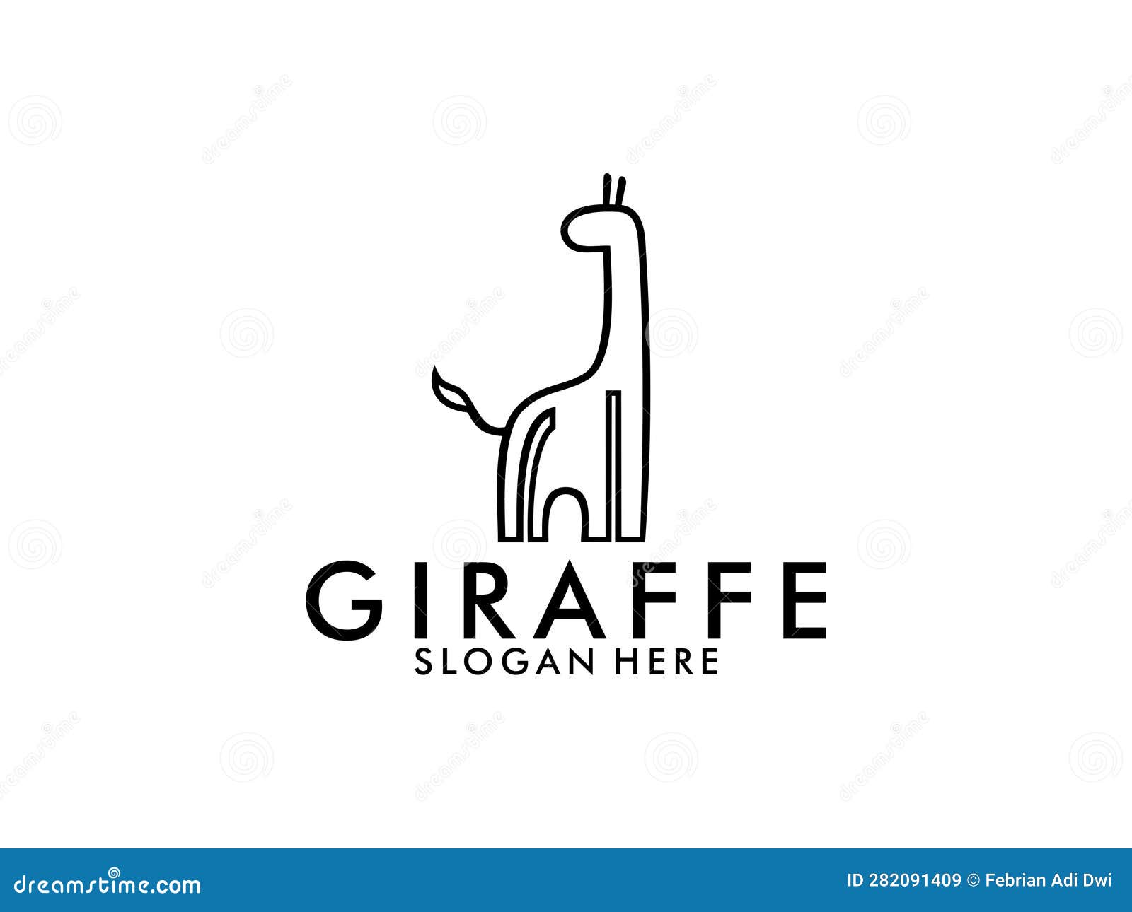 Giraffe Logo Vector, Giraffe Silhouette Logo Design Template Stock