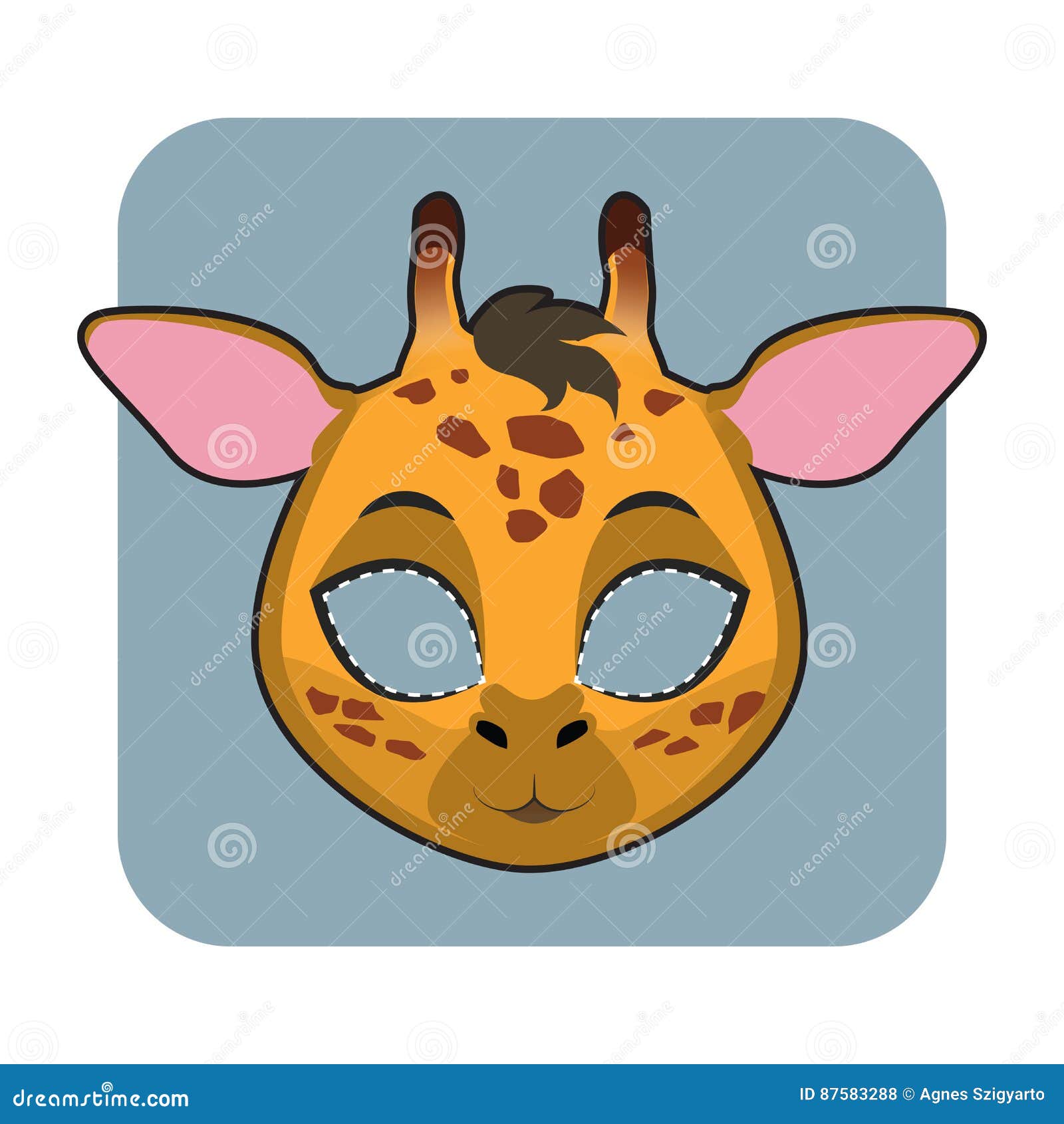 Giraffe Mask for Festivities Stock Vector Illustration of halloween