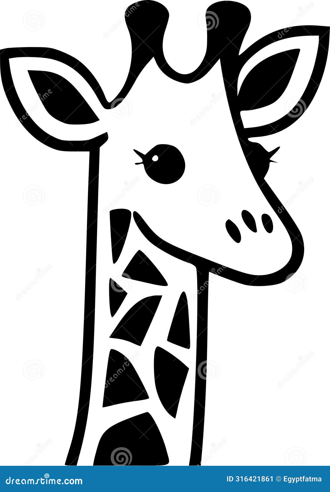 giraffe - minimalist and flat logo -  