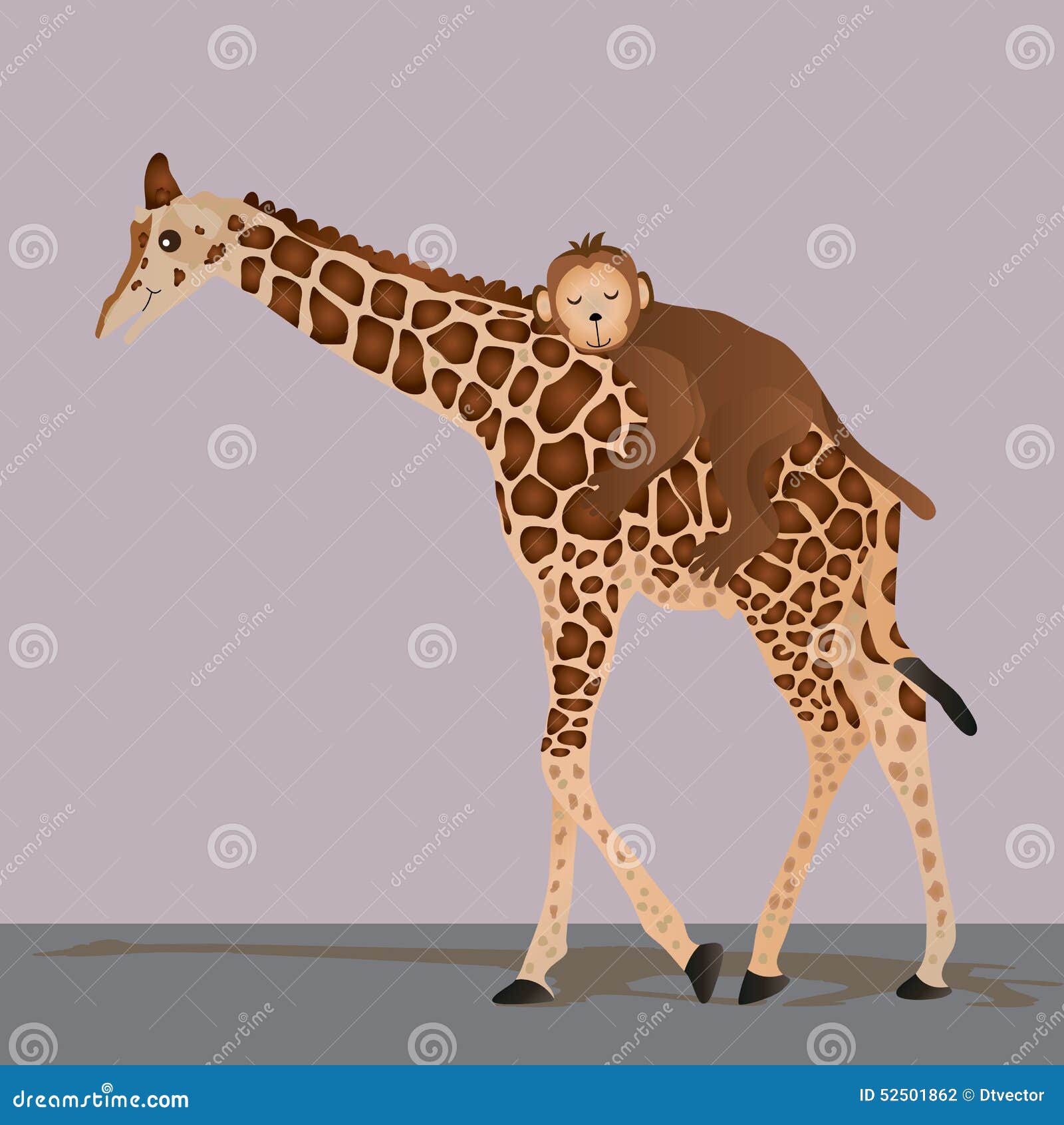 Giraffe Monkey Love Abc Cover Cartoon Vector | CartoonDealer.com #52501867