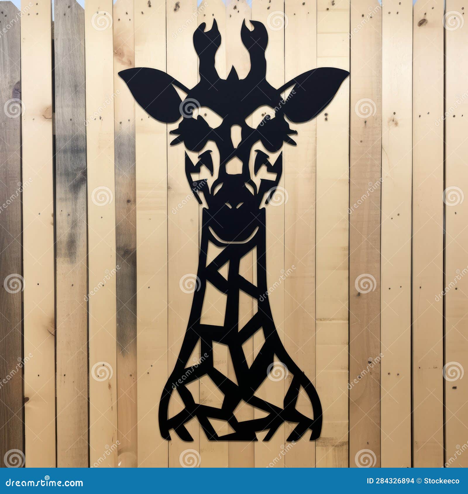 giraffe silhouette wood vinyl graphics - subversive public art