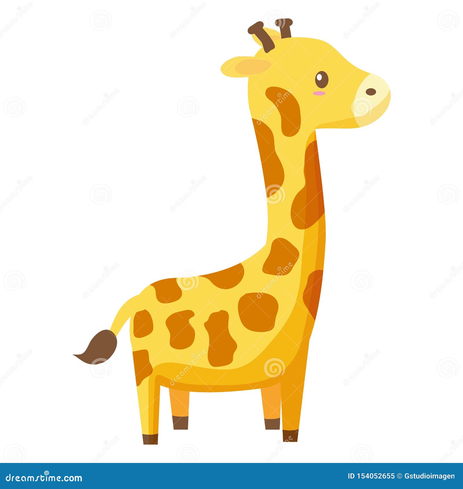 Giraffe Toy on White Background Stock Illustration - Illustration of