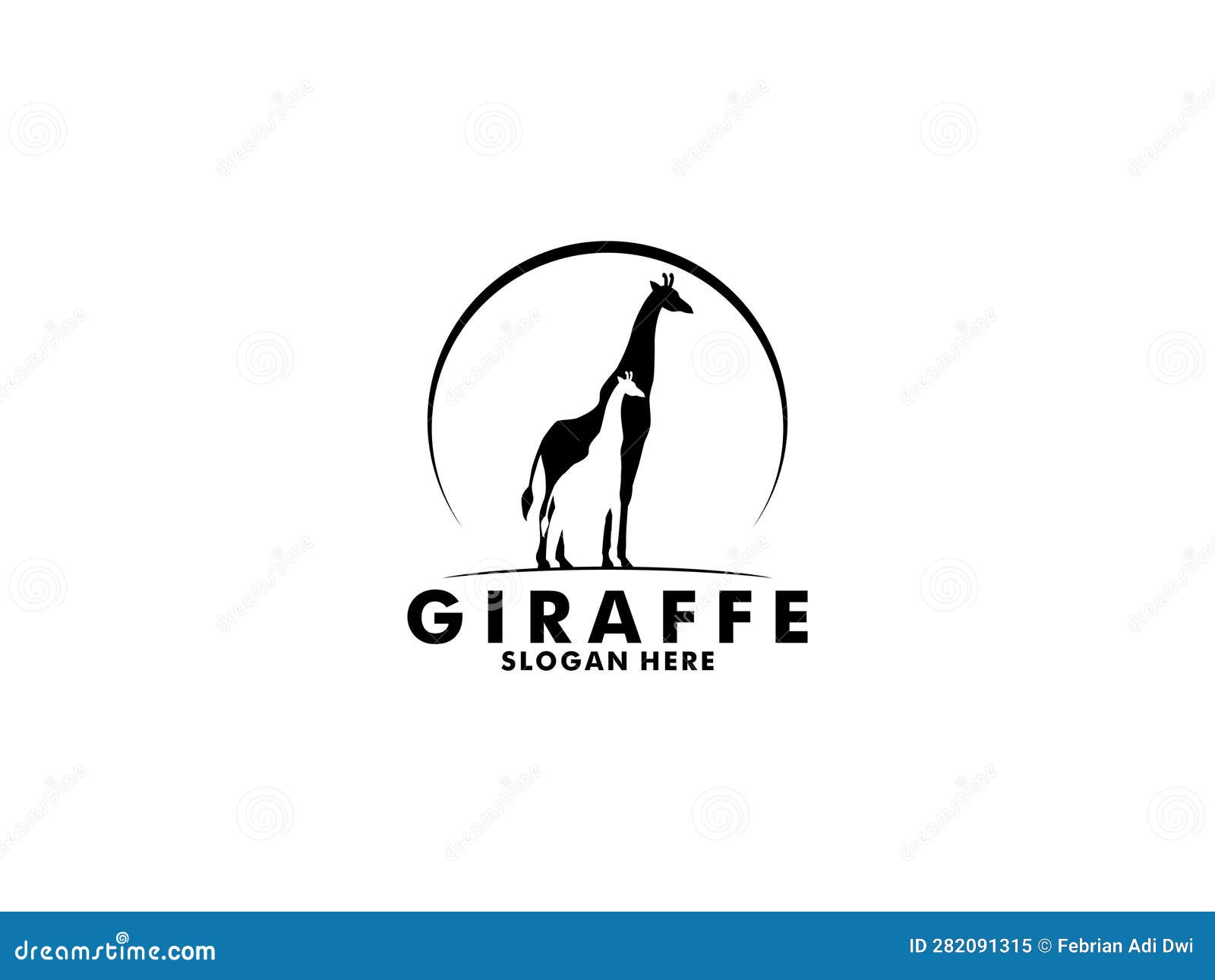 Giraffe Logo Vector, Giraffe Silhouette Logo Design Template Stock