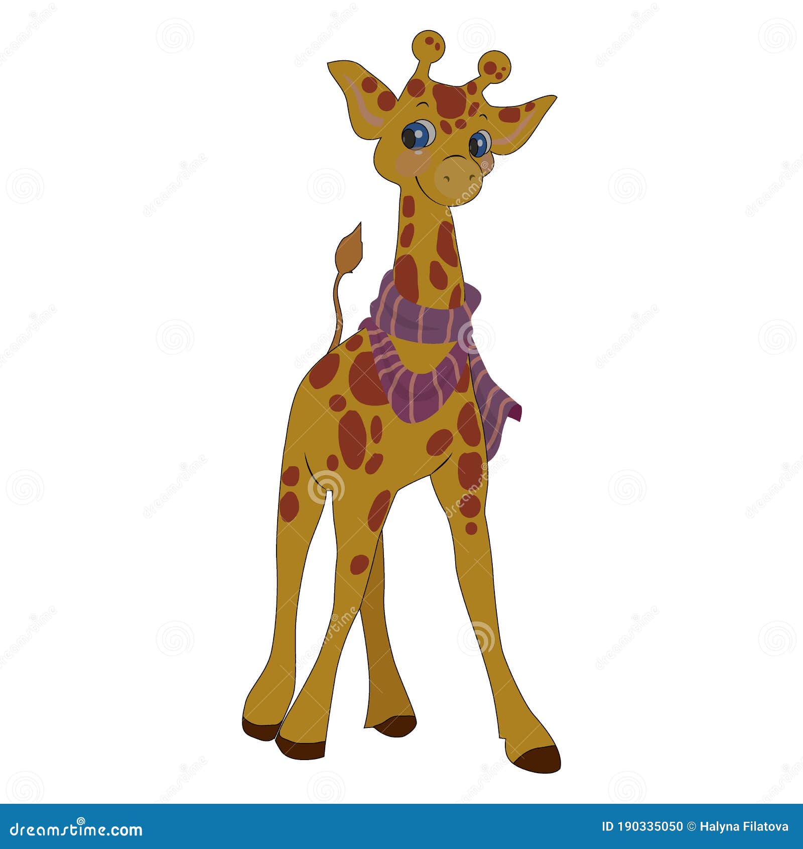 1077 Giraffe, Vector Illustration, White Background Isolate, Cartoon ...