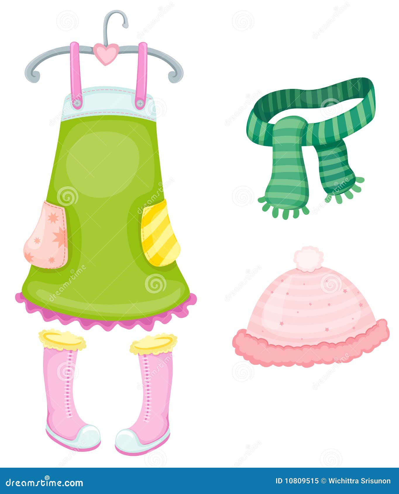 Girl accessories set stock illustration. Illustration of child 10809515