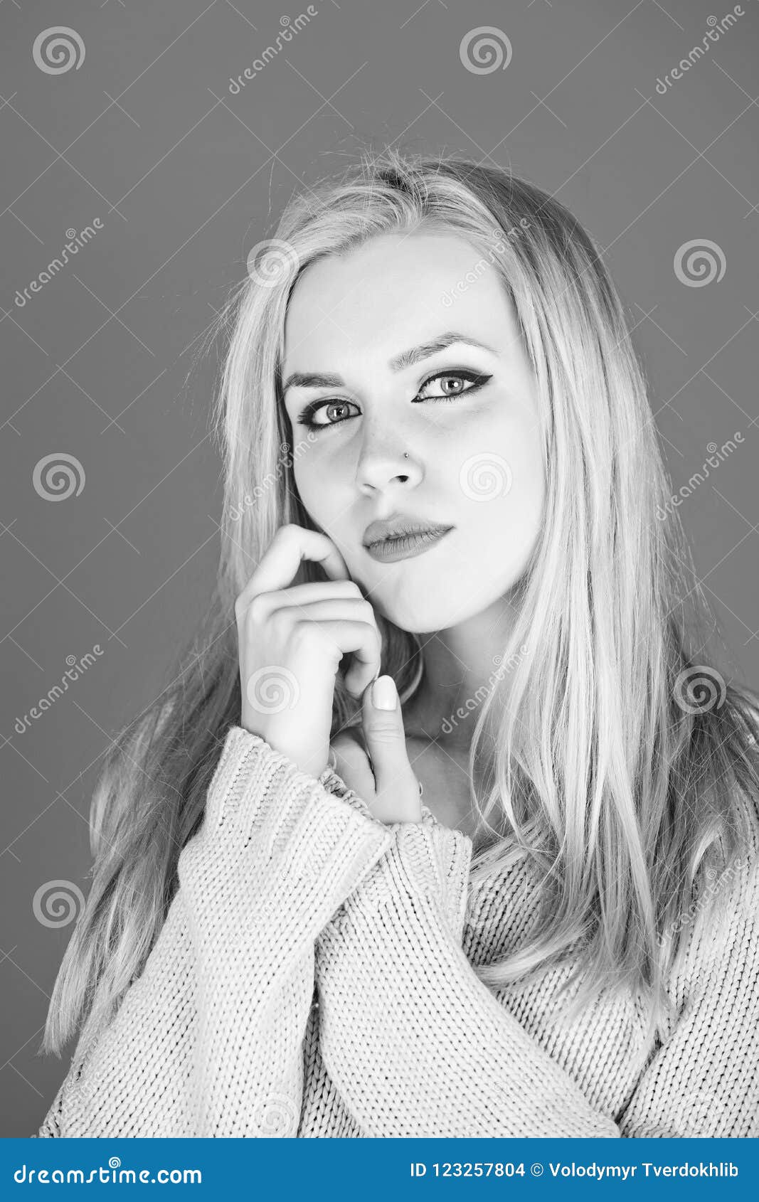 Girl With Adorable Face And Blond Hair Stock Photo Image