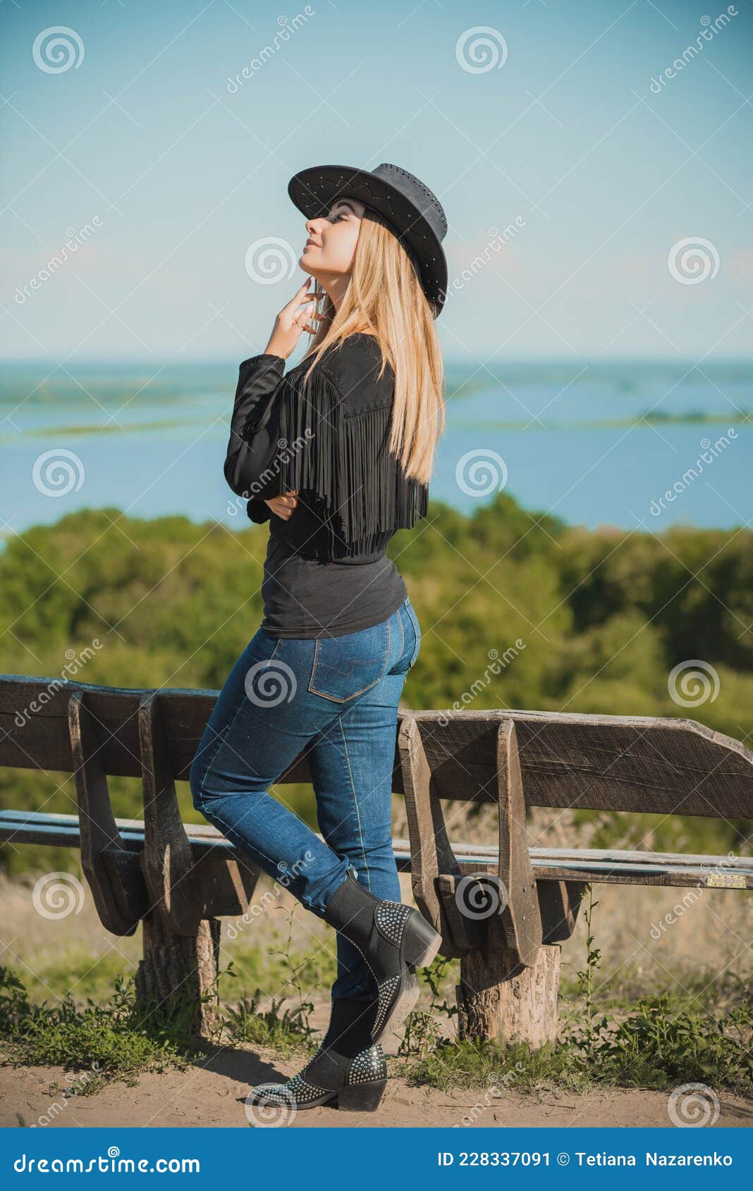 Cow Girl at Countryside, American Style for Ladies Stock Image - Image ...