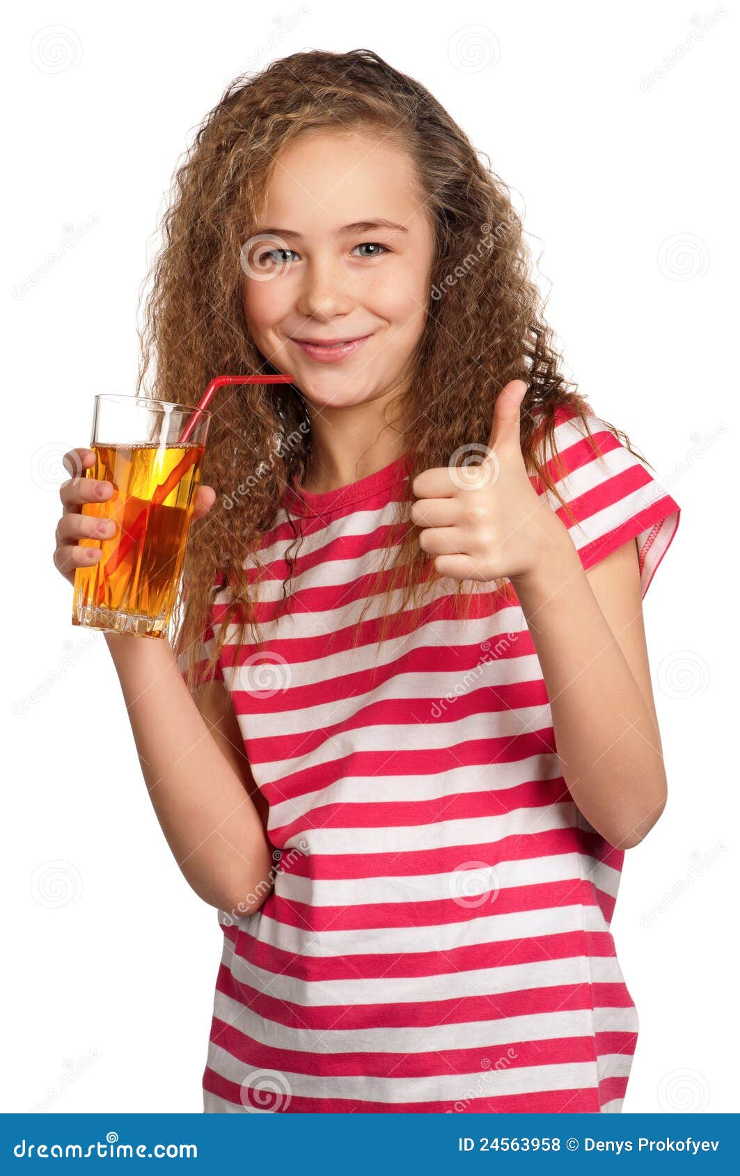 Girl with apple juice stock photo. Image of child, food 24563958