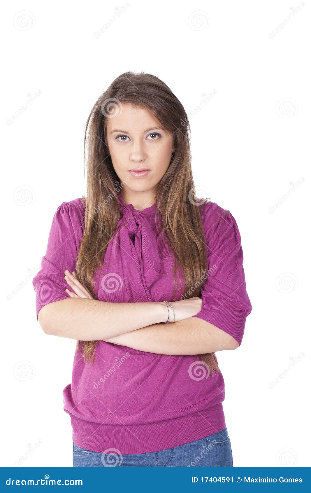 Girl with arms crossed stock image. Image of girl, successful 17404591
