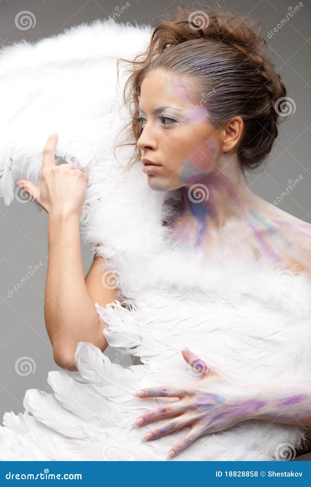 Girl with artificial wings stock photo. Image of female 18828858
