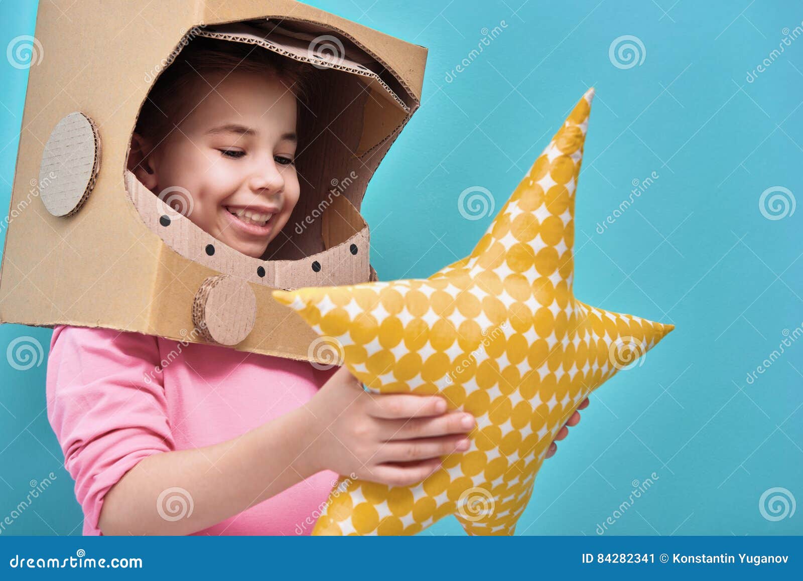 Girl in an Astronaut Costume Stock Image - Image of little, extreme ...