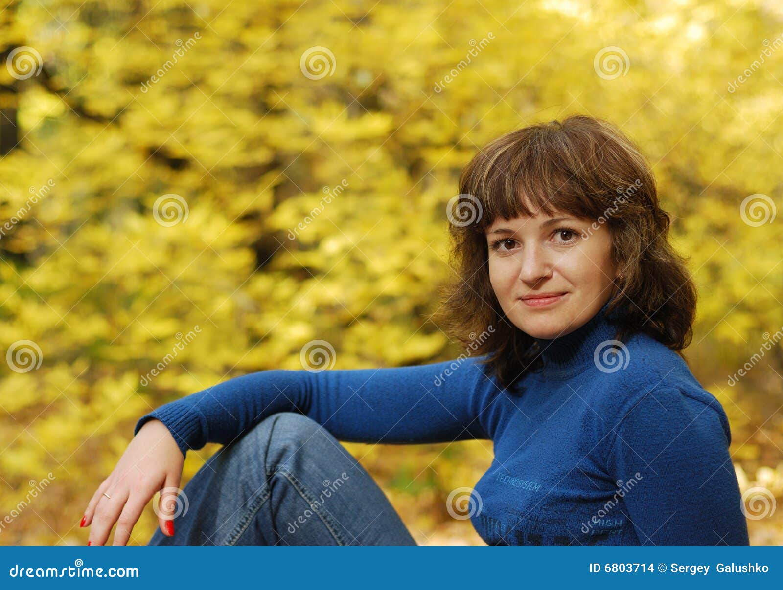 Girl and autumn forest stock photo. Image of face, love - 6803714