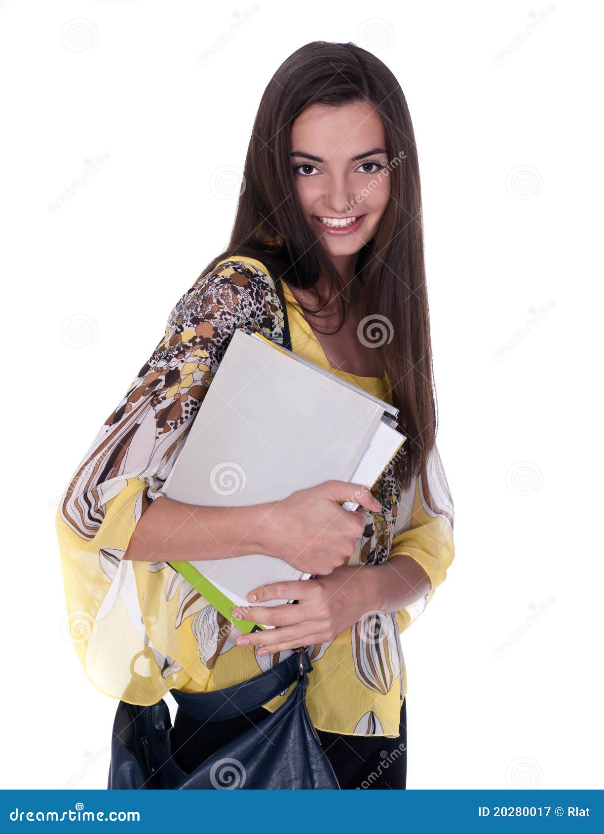 Girl with bag stock image. Image of adult, book, lesson 20280017