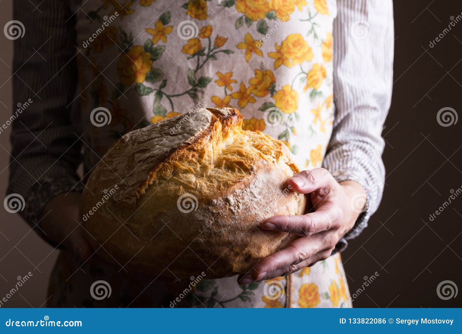 Girl Holding Fresh White Bread Stock Photo Image of professional