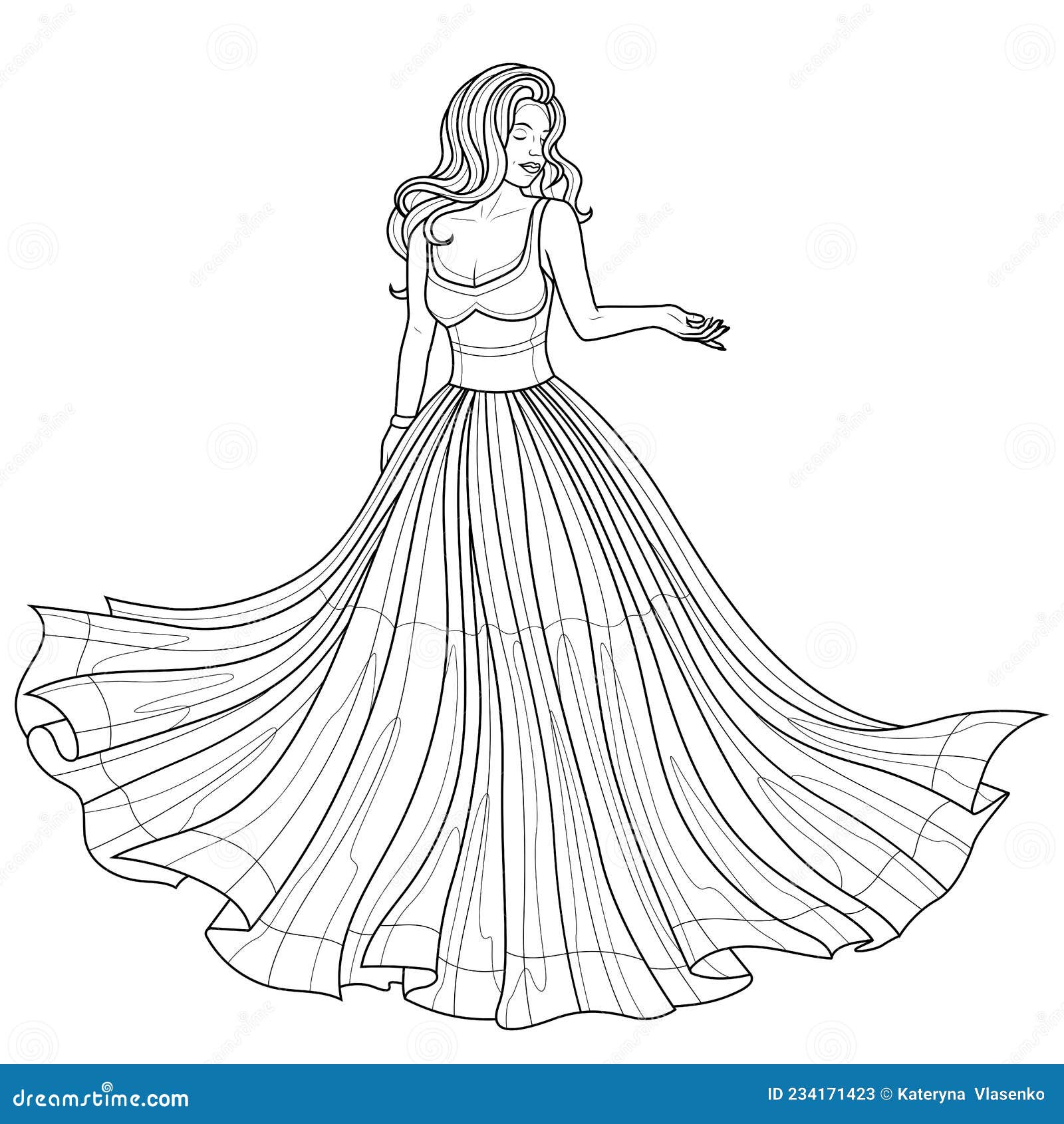 How to Draw a Girl with a Beautiful Gown