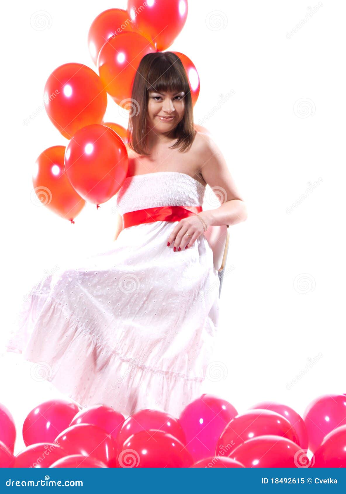 Girl with balloon stock image. Image of balloons, adorable 18492615