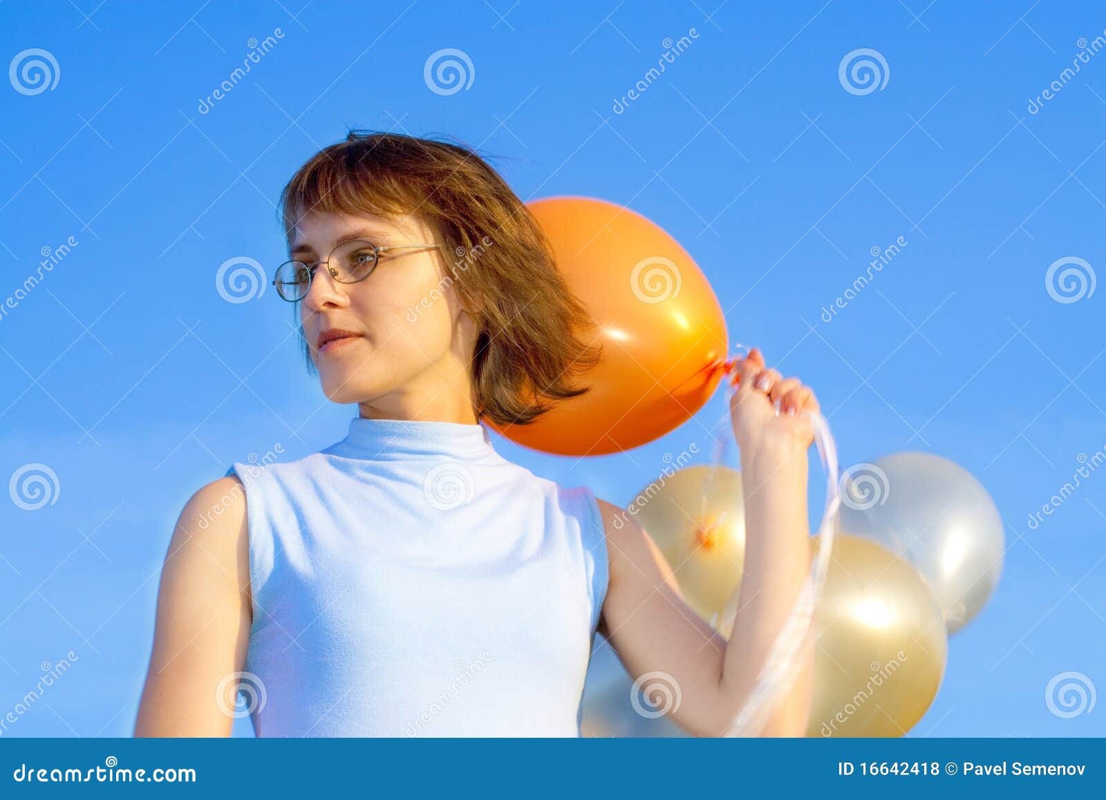 Girl and balloons stock photo. Image of celebration, outdoors 16642418