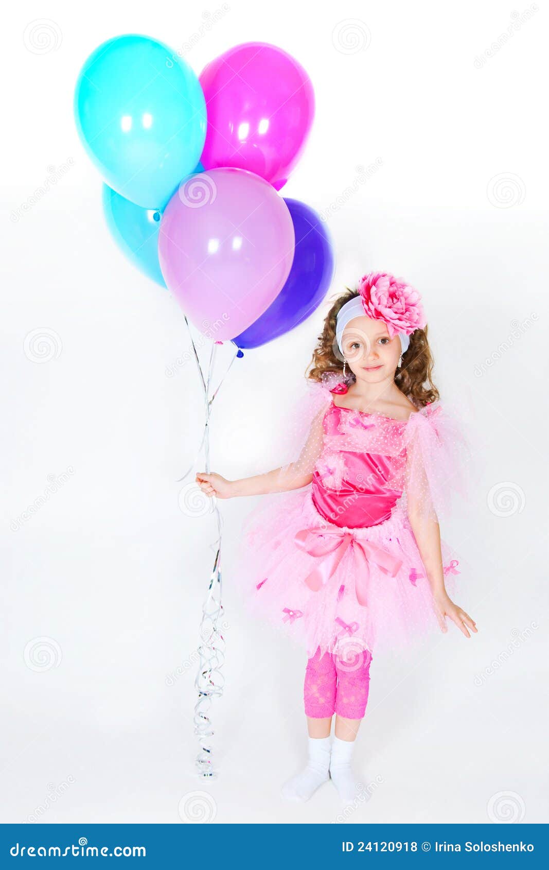 The girl with balloons stock photo. Image of person, balloons 24120918