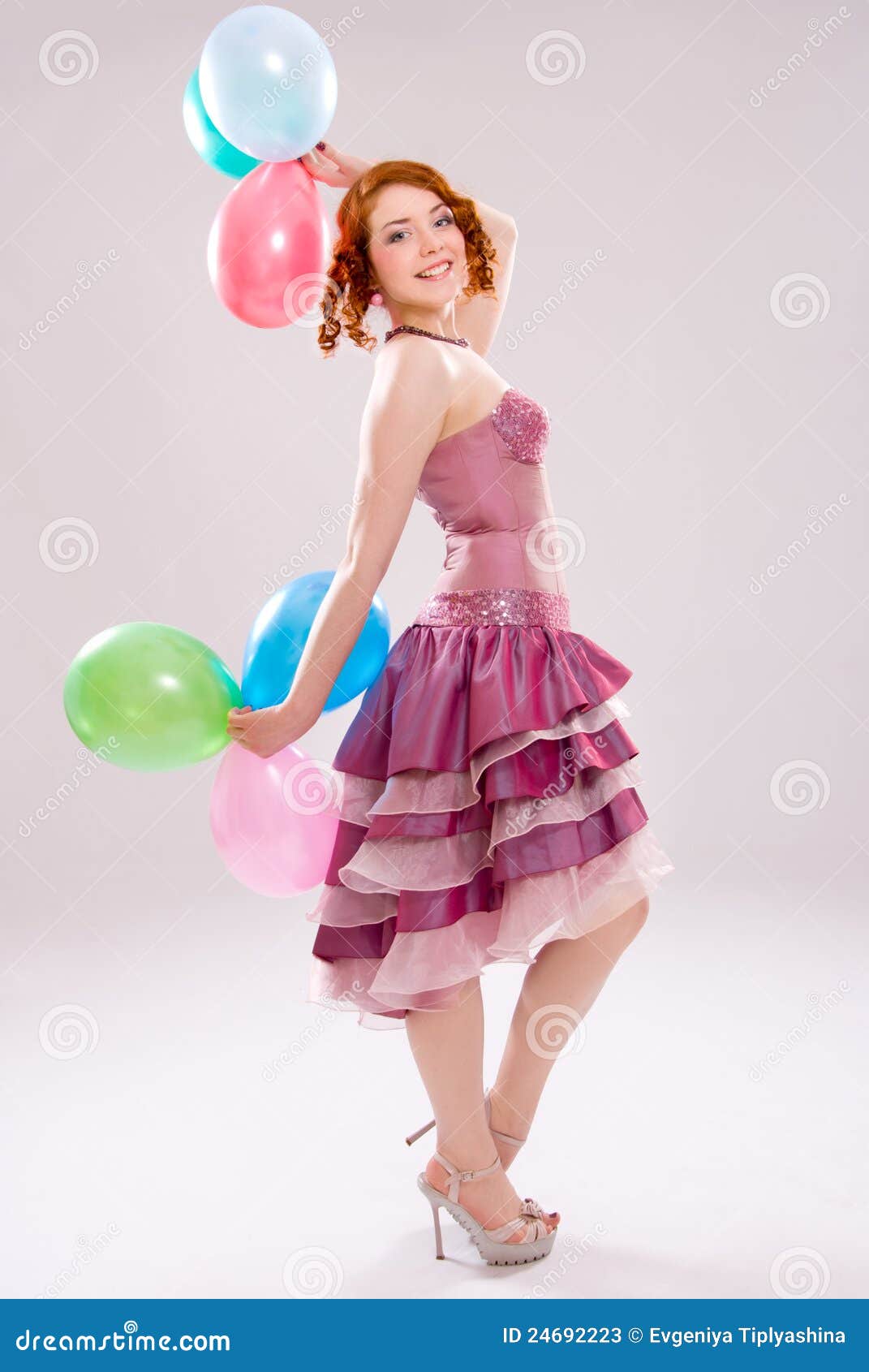Girl with balloons stock image. Image of celebrate, appealing 24692223