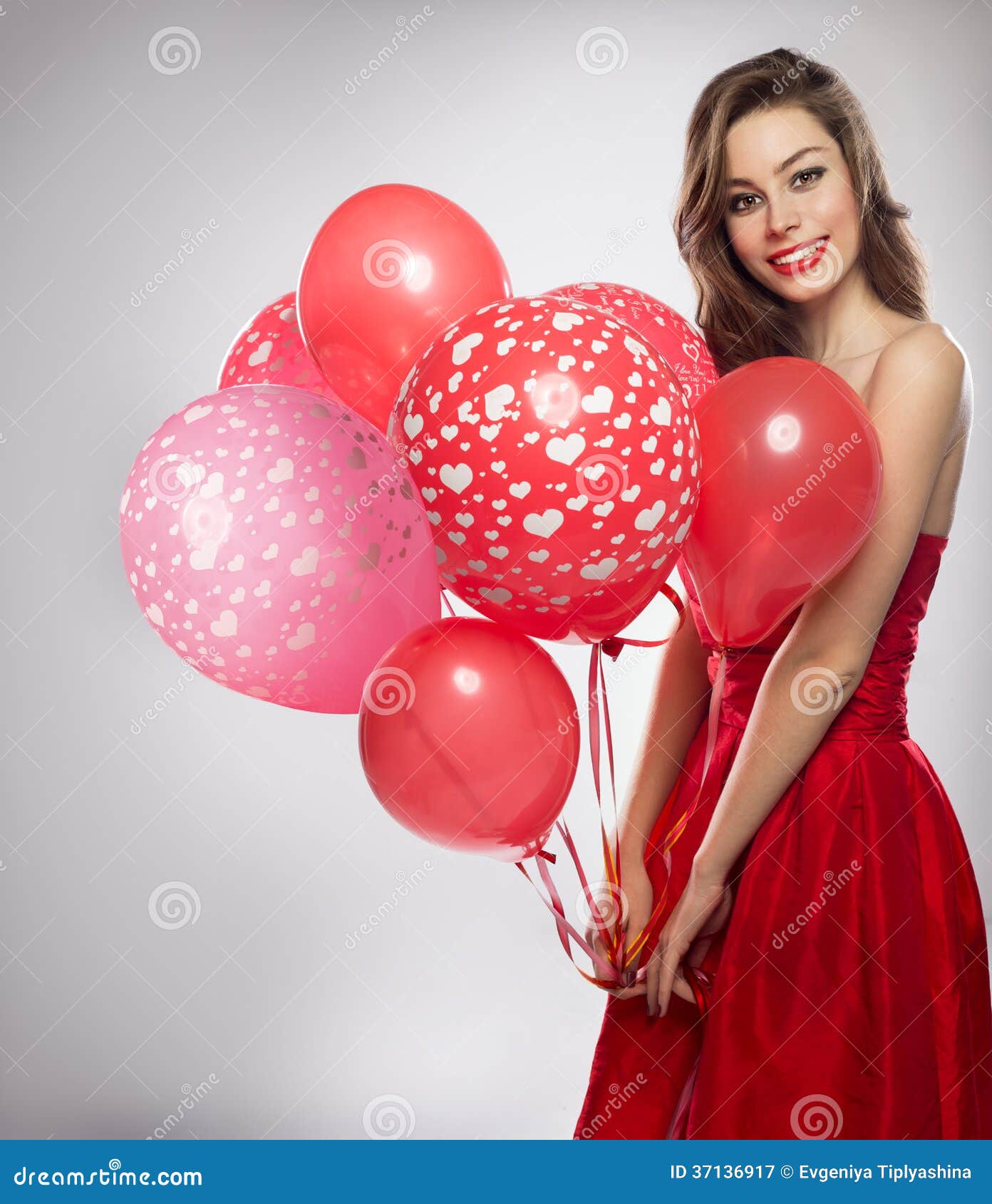 Girl with balloons stock image. Image of happiness, girl 37136917