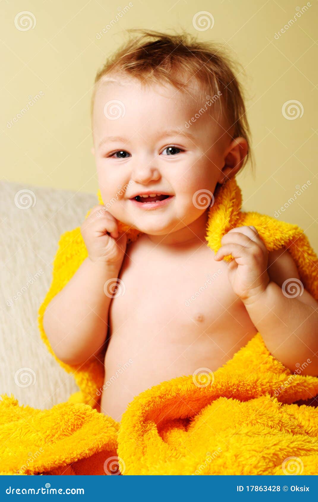 Girl after bath stock photo. Image of happy, emotional - 17863428