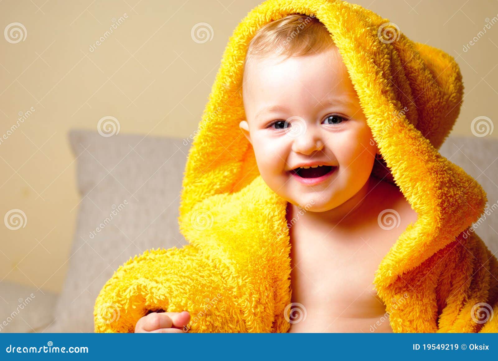 Girl after bath stock image. Image of cute, toddler, bathrobe - 19549219