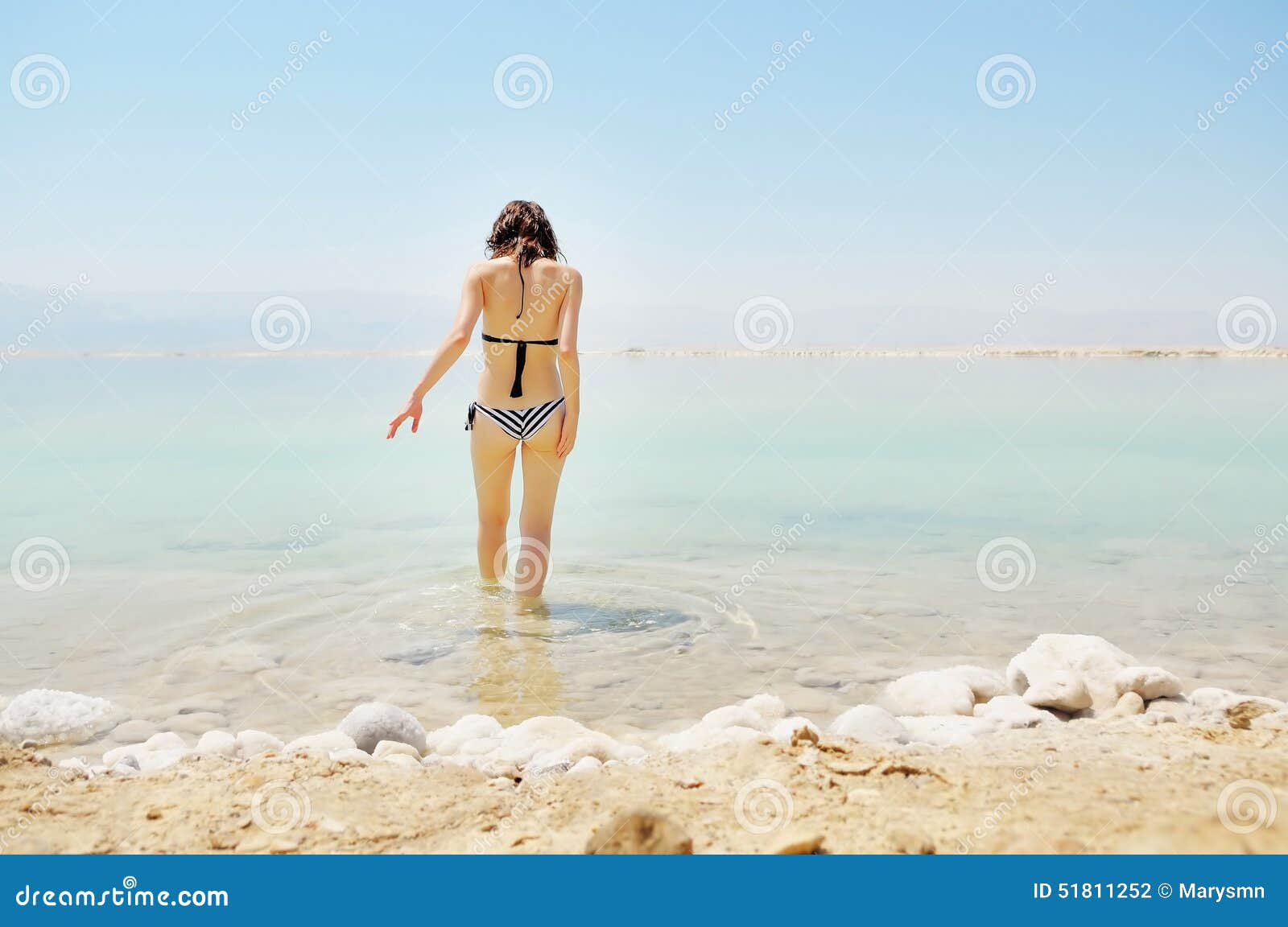 girl bathe in dead sea