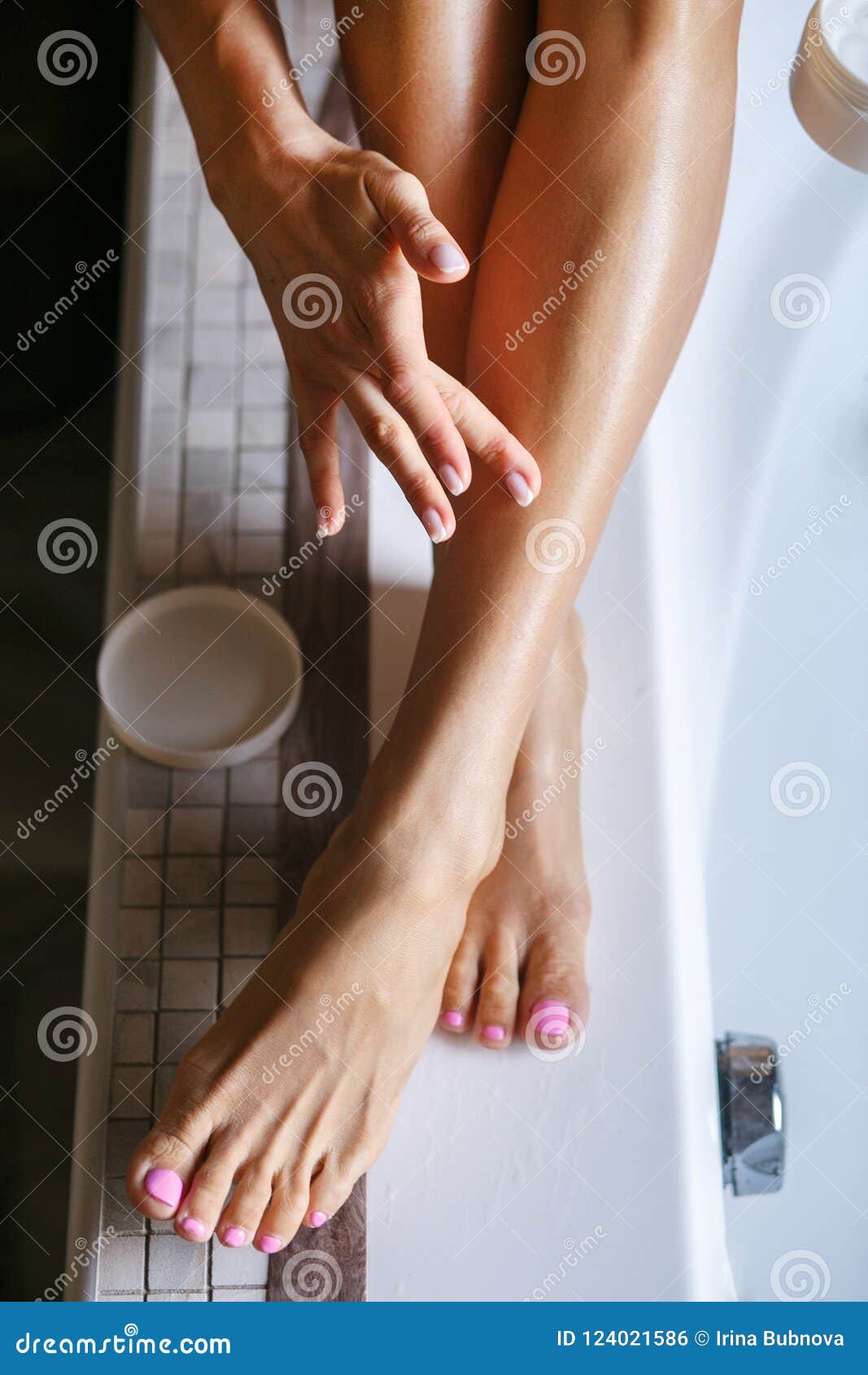 Young Brown Haired Girl Finger and Foot Serve