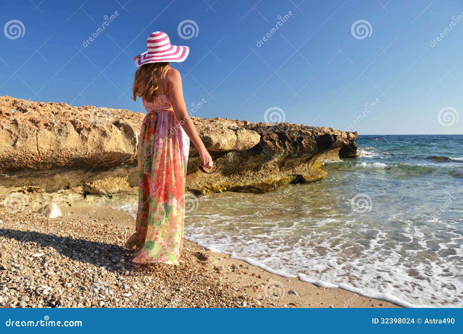 Girl on the beach stock photo. Image of holiday, beach - 32398024