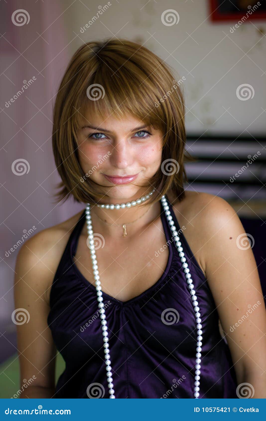Girl with beads stock image. Image of portrait, fascinating 10575421