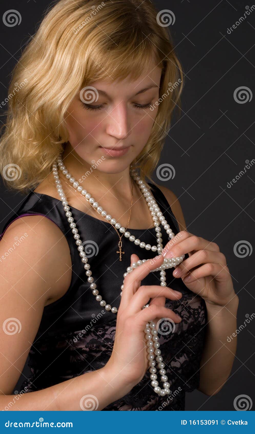 Girl with beads stock image. Image of fascinating, band 16153091