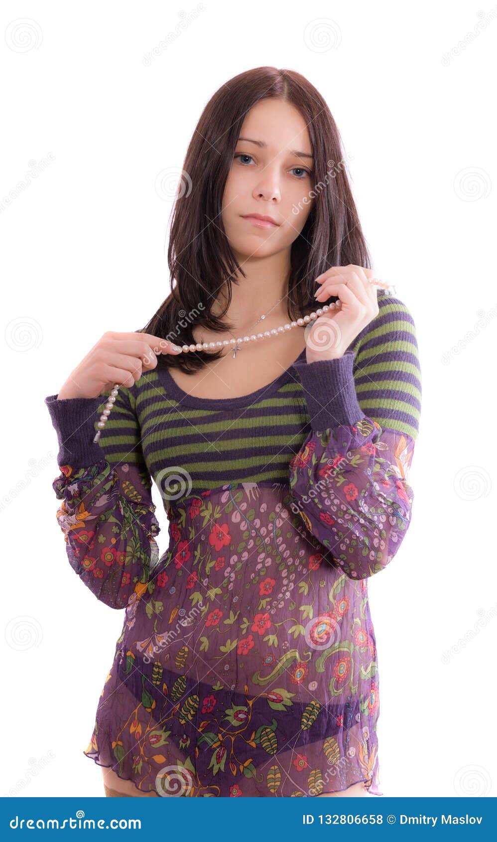 Girl with beads stock photo. Image of beads, fashion 132806658