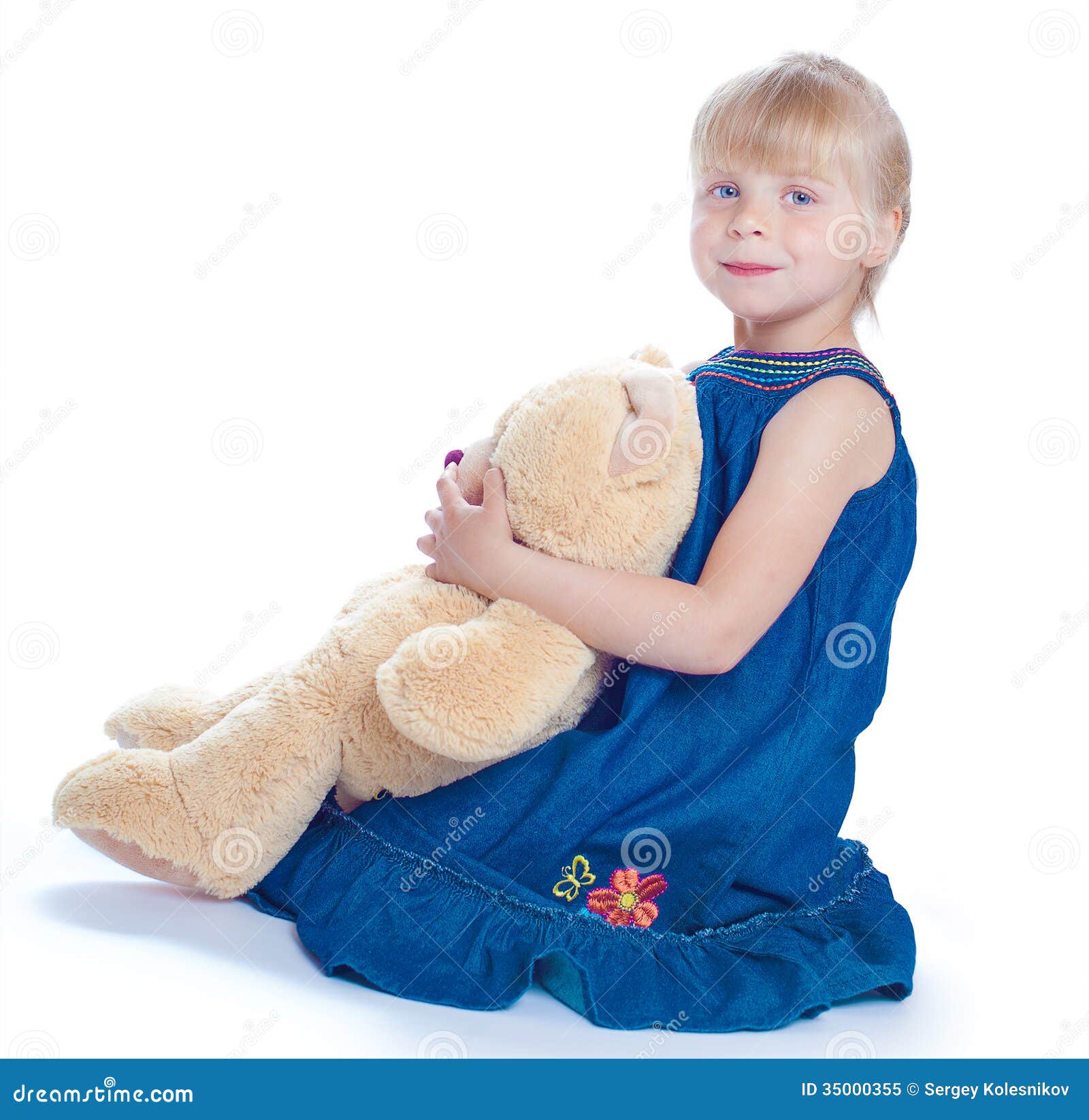 Girl and bear stock image. Image of expressing, beautiful - 35000355